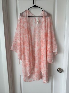aerie Pink Floral Sheer Kimono